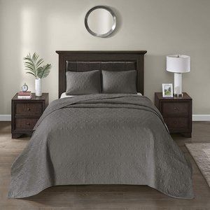 Madison Park King oversized bedspread dark gray